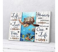YAASIMOULE Life Is Short So Live It Sea Turtle Canvas Prints Wall Art