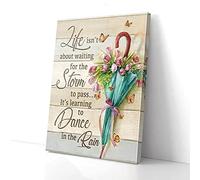 YAASIMOULE Life Isn’t About Waiting For The Storm Tulip Umbrella Canvas Prints Wall Art