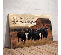 YAASIMOULE Life Like Someone Left The Gate Open Angus Cattle Canvas Prints