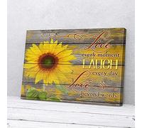 YAASIMOULE Live Every Moment Laugh Everyday Love Beyond Words Sunflower Canvas
