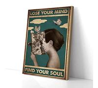 YAASIMOULE Lose Your Mind Find Your Soul Book Butterfly Canvas Prints Wall Art