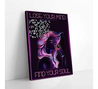 YAASIMOULE Lose Your Mind Find Your Soul Hippie Girl Music Canvas Prints Wall Art
