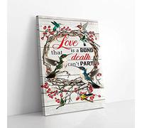 YAASIMOULE Love Is A Bond That Death Can’t Part Hummingbirds Canvas Prints Wall Art