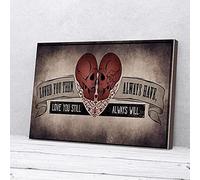 YAASIMOULE Love You Still Always Will Skull Canvas Prints Wall Art