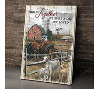 YAASIMOULE Lovely goats And so together we built a life we loved Farm Portrait Canvas Print Wall Art