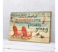 YAASIMOULE May Your Heart Always Be Joyful Forever Young Turtle Beach Canvas
