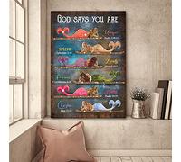 YAASIMOULE Mermaid God says you are Jesus Portrait Canvas Print Wall Art