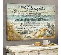 YAASIMOULE Mom to daughter Seashell on the beach I hope you never give up Family Landscape Canvas Print Wall Art