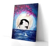 YAASIMOULE Moon Mermaid Canvas Wall Art