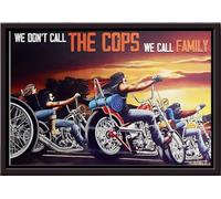 YAASIMOULE Motorcycle We Dont Call The Cops Family Poster Framed Matte Canvas
