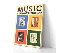 YAASIMOULE Music Is The Voice Of Your Soul Cassette Canvas Prints Wall Art