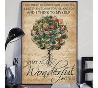 YAASIMOULE Music Sheet Wonderful World Succulent Canvas Prints