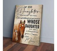 YAASIMOULE My Dear Daughter Whenever You Feel Overwhelmed Remember Mom Horse Canvas Prints