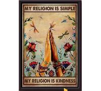 YAASIMOULE My Religion Is Simple Personalized Poster Christian Wall Art Gift For Home Decor Person Of Faith Framed Matte Canvas Prints