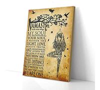YAASIMOULE Namaste My Soul Recognizes Your Soul Girl Yoga Canvas Prints Wall Art