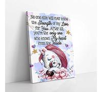YAASIMOULE No One Else Will Ever Know The Strength Of My Love Baby And Mom Unicorn Canvas Prints Wall Art