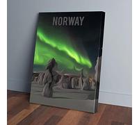 YAASIMOULE Norway Northern Lights Canvas Prints Wall Art