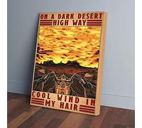 YAASIMOULE On A Dark Desert High Way Cool Wind In My Hair Biker Canvas Prints