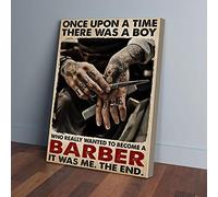 YAASIMOULE Once Upon A Time There Was A Boy Become A Barber Hairdresser Canvas Prints