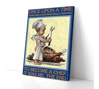 YAASIMOULE Once Upon A Time There Was A Boy Wanted Become A Chef Canvas Prints Wall Art