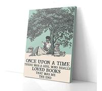 YAASIMOULE Once Upon A Time There Was A Girl Who Loved Books Canvas Prints Wall Art