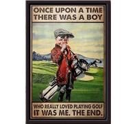 YAASIMOULE Once Upon A Time There Was Who Really Loved Playing Golf It Me The End Poster Framed Matte Canvas