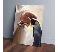 YAASIMOULE Penguin Take My Hand Jesus Vertical Canvas Prints