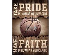 YAASIMOULE Personalized Basketball Poster & Canvas Take Pride In How Far You've Come Inspirational Wall Art Custom Name Home Decor For Son Boy