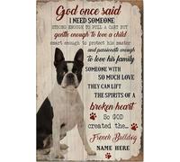 YAASIMOULE Personalized Boston Terrier Poster & Canvas Inspirational So God Created the Wall Art Custom Name Home Decor For Dog Lover Mom Dad