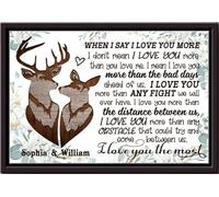 YAASIMOULE Personalized Deer I Love You The Most Horizontal Poster Wall Art Gift For Valentine Day Lover Crush Framed Matte Canvas Prints