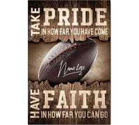 YAASIMOULE Personalized Football Poster & Canvas Take Pride In How Far You've Come Inspirational Wall Art Custom Name Home Decor For Son Boy