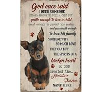 YAASIMOULE Personalized Miniature Pinscher Poster & Canvas Inspirational So God Created the Wall Art Custom Name Home Decor For Dog Lover Mom