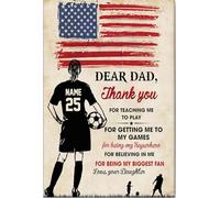 YAASIMOULE Personalized Soccer Poster & Canvas Thank You for Teaching Me Wall Art Custom Name Number Home Decor Dad Father From Daughter