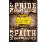 YAASIMOULE Personalized Softball Poster & Canvas Take Pride In How Far You've Come Inspirational Wall Art Custom Name Home Decor For Daughter Girl