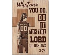 YAASIMOULE Personalized Volleyball Poster & Canvas Whatever You Do It For the Lord Wall Art Custom Name Number Home Decor Daughter Women