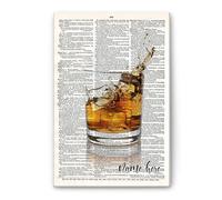 YAASIMOULE Personalized Whiskey Poster & Canvas Upcycled Dictionary Wall Art Custom Name Home Decor For Men Women Wife Husband