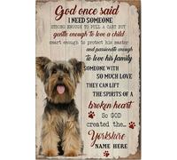 YAASIMOULE Personalized Yorkshire Terrier Poster & Canvas Inspirational So God Created the Wall Art Custom Name Home Decor For Dog Lover Mom