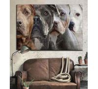 YAASIMOULE Pit bull Awesome family Pit bull Landscape Canvas Print Wall Art