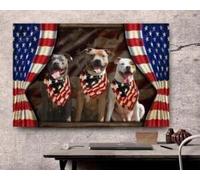 YAASIMOULE Pit bull On the stage Landscape Canvas Print Wall Art