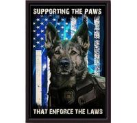 YAASIMOULE Police Dog Supporting The Paws That Enforce Laws Poster Framed Matte Canvas