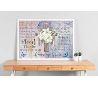 YAASIMOULE Poster Amazing Grace Cross I Still Believe Song Wall Art Home Decor