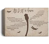 YAASIMOULE Poster As I Sit In Heaven Watch You Everyday Saying Dragonfly Wall Art Decor