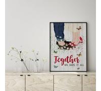 YAASIMOULE Poster Beautiful Butterfly Together We Have It All Wall Art Home Decor