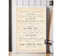 YAASIMOULE Poster Can't Take My Eyes Off You Song Lyrics Portrait, Wall Art, Home Decor