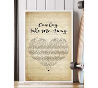 YAASIMOULE Poster Cowboys Take Me Away Song Lyrics Portrait Wall Art Home Decor