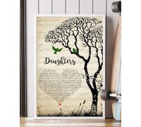YAASIMOULE Poster Daughters Song Lyrics Heart Tree Birds Wall Art Home Decor