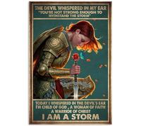 YAASIMOULE Poster Devil Whispered In My Ear I Am The Storm Girlwoman Heroen Warrior Wall Art Home Decor