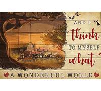 YAASIMOULE Poster Farmer Life and I Think to Myself What A Wonderful World Landscape