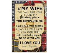 YAASIMOULE Poster Firefighter Husband To My Wife I Found Missing Piece Love Quote Letter Wall Art Home Decor