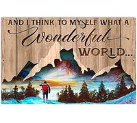 YAASIMOULE Poster I Think To Myself What A Beautiful World Mountain Forest Adventure Camping Picnic Hobby Wall Art Home Decor